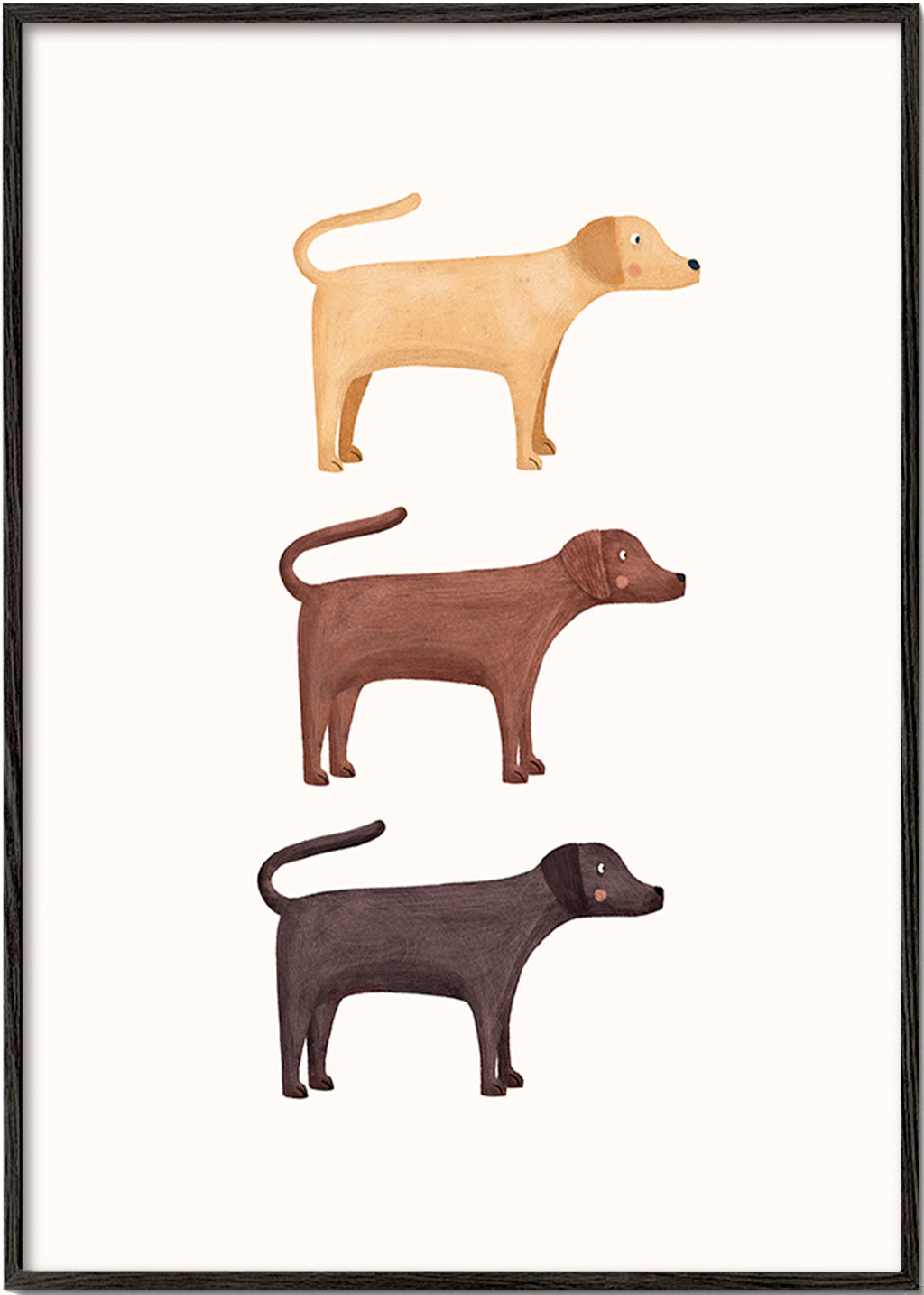 Plansch tre labradorer minimalistisk