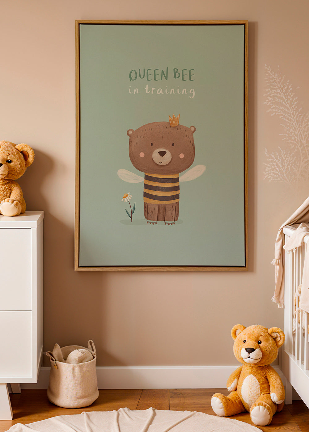Barnposter Björn 'Queen Bee' med krona