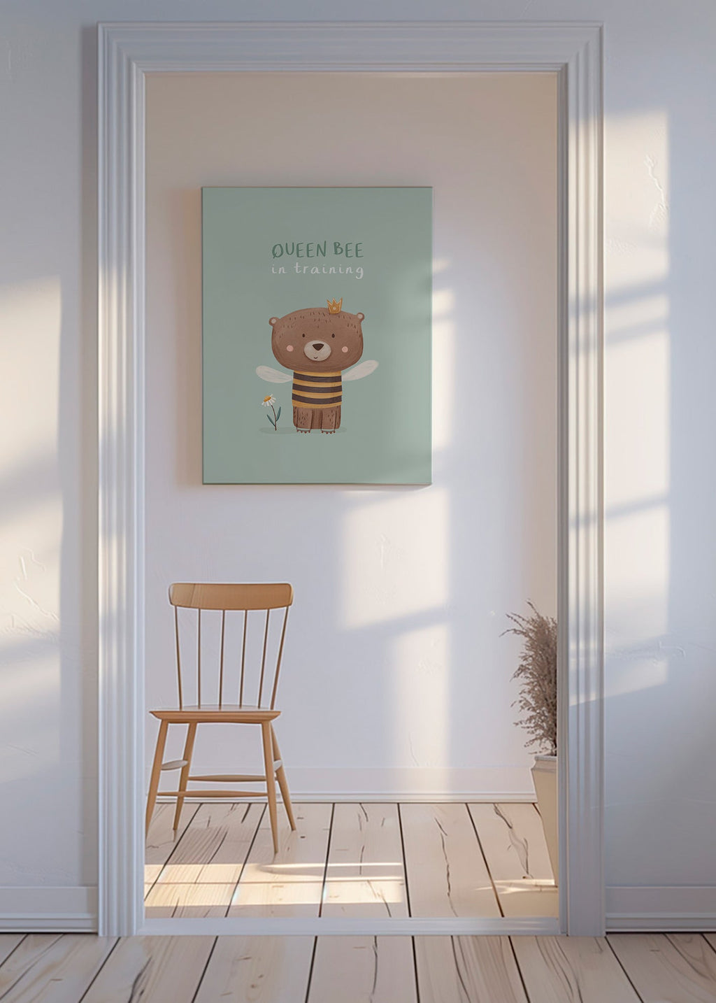 Barnposter Björn 'Queen Bee' med krona