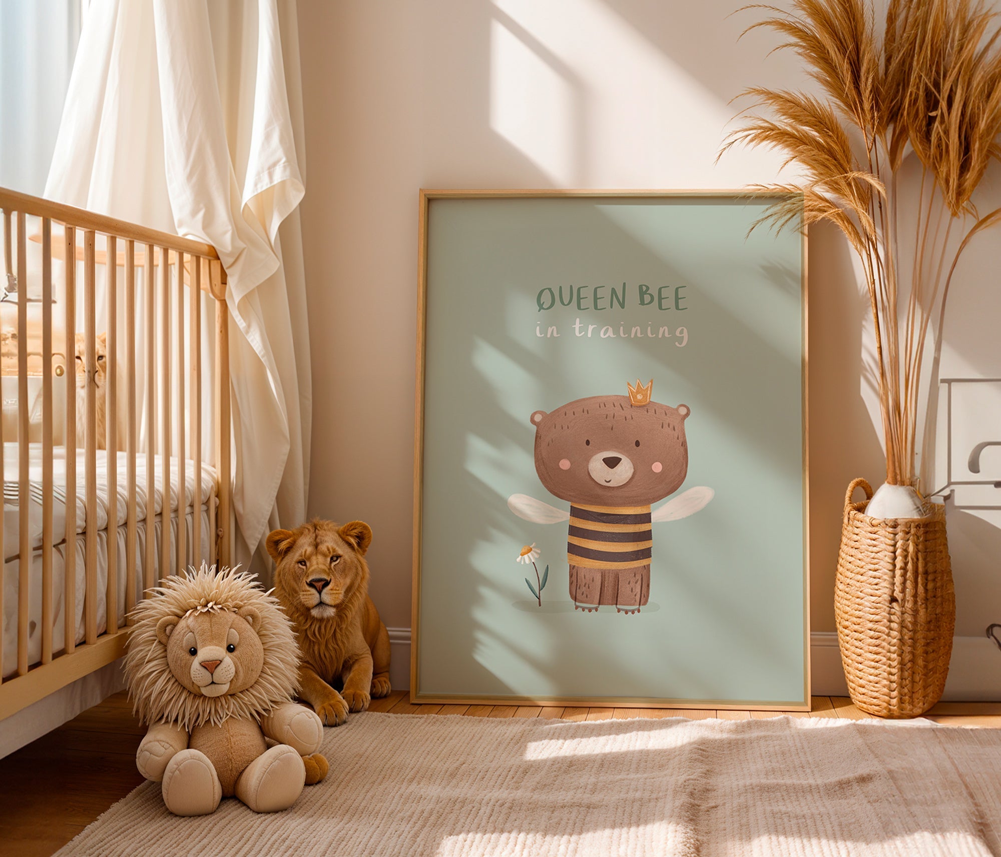 Barnposter Björn 'Queen Bee' med krona