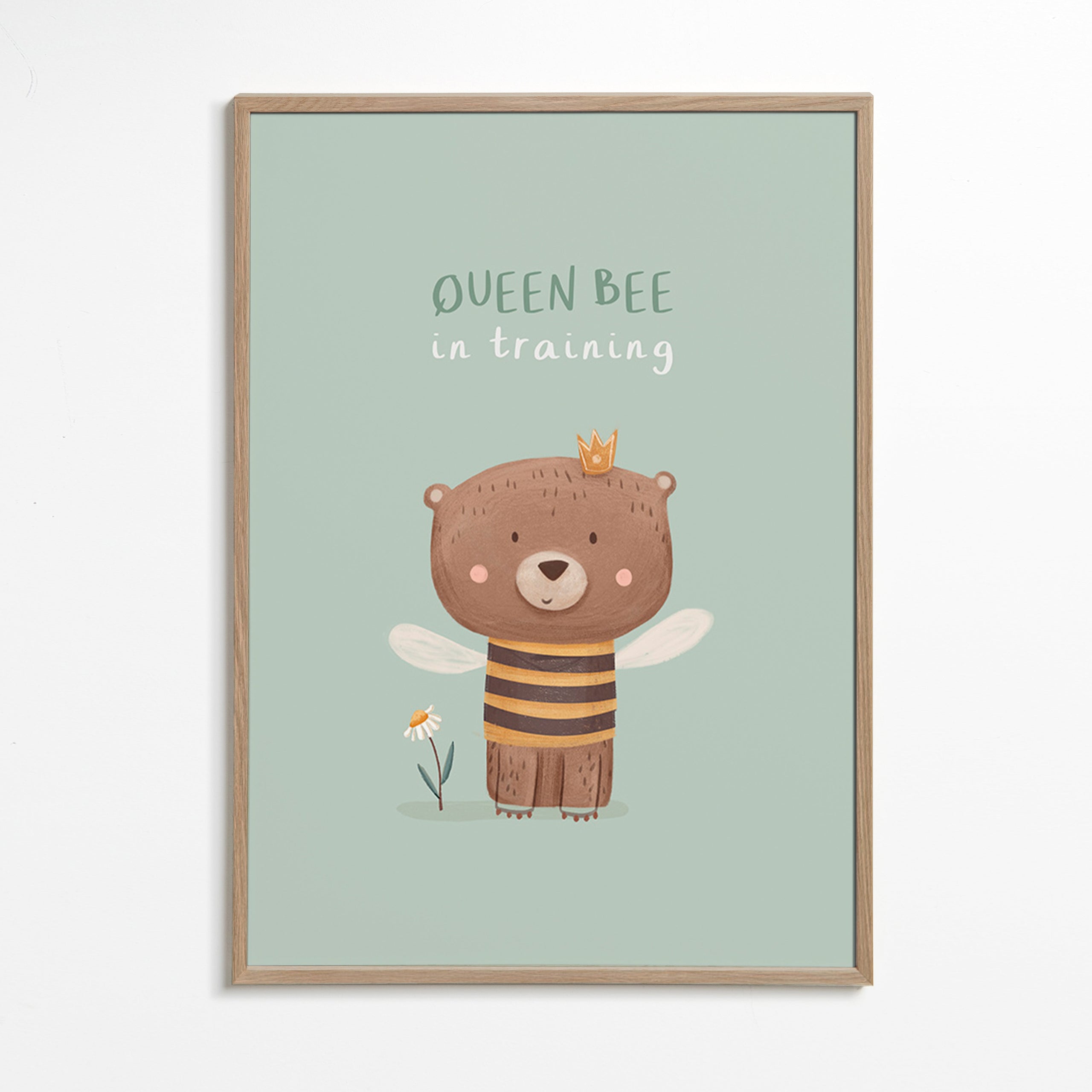 Barnposter Björn 'Queen Bee' med krona