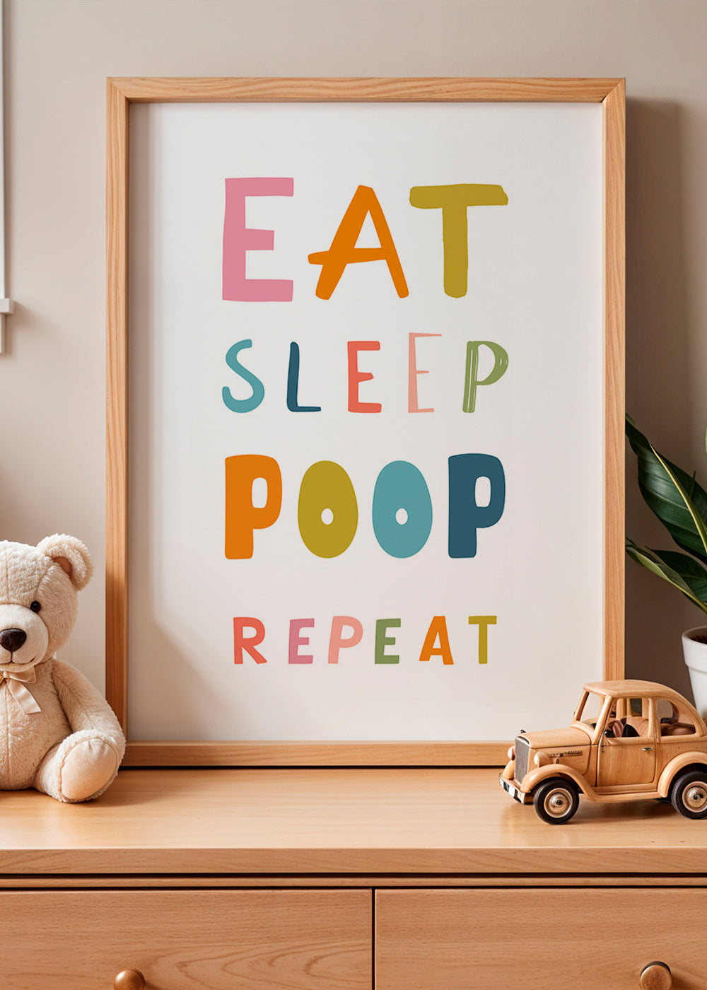 Lekfull typografisk barnposter