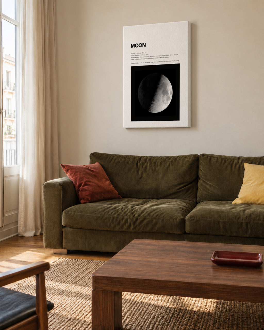 Moon - Unframed canvas in an interior
