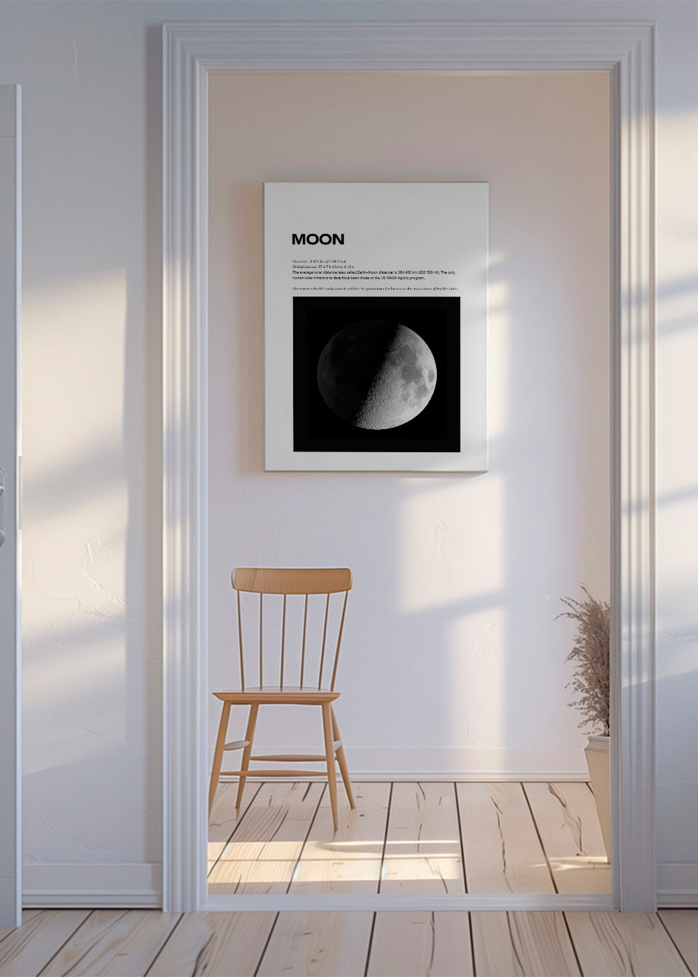 Fotografi av månen i första kvarteret