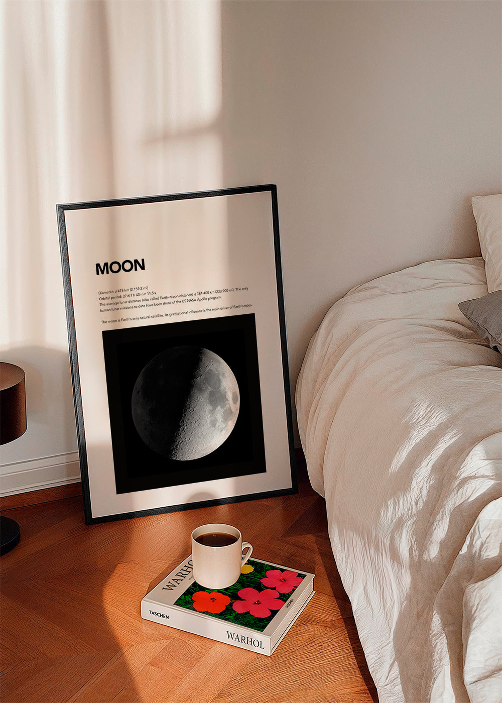 Fotografi av månen i första kvarteret