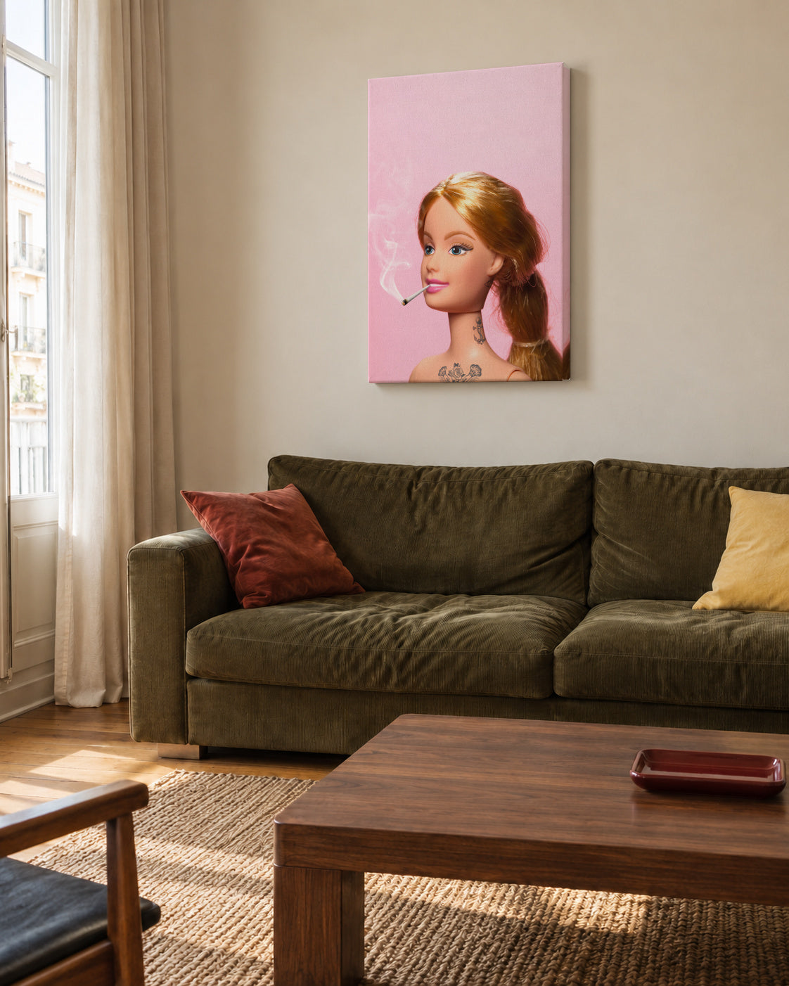 Doll Grown Up - Unframed canvas in an interior