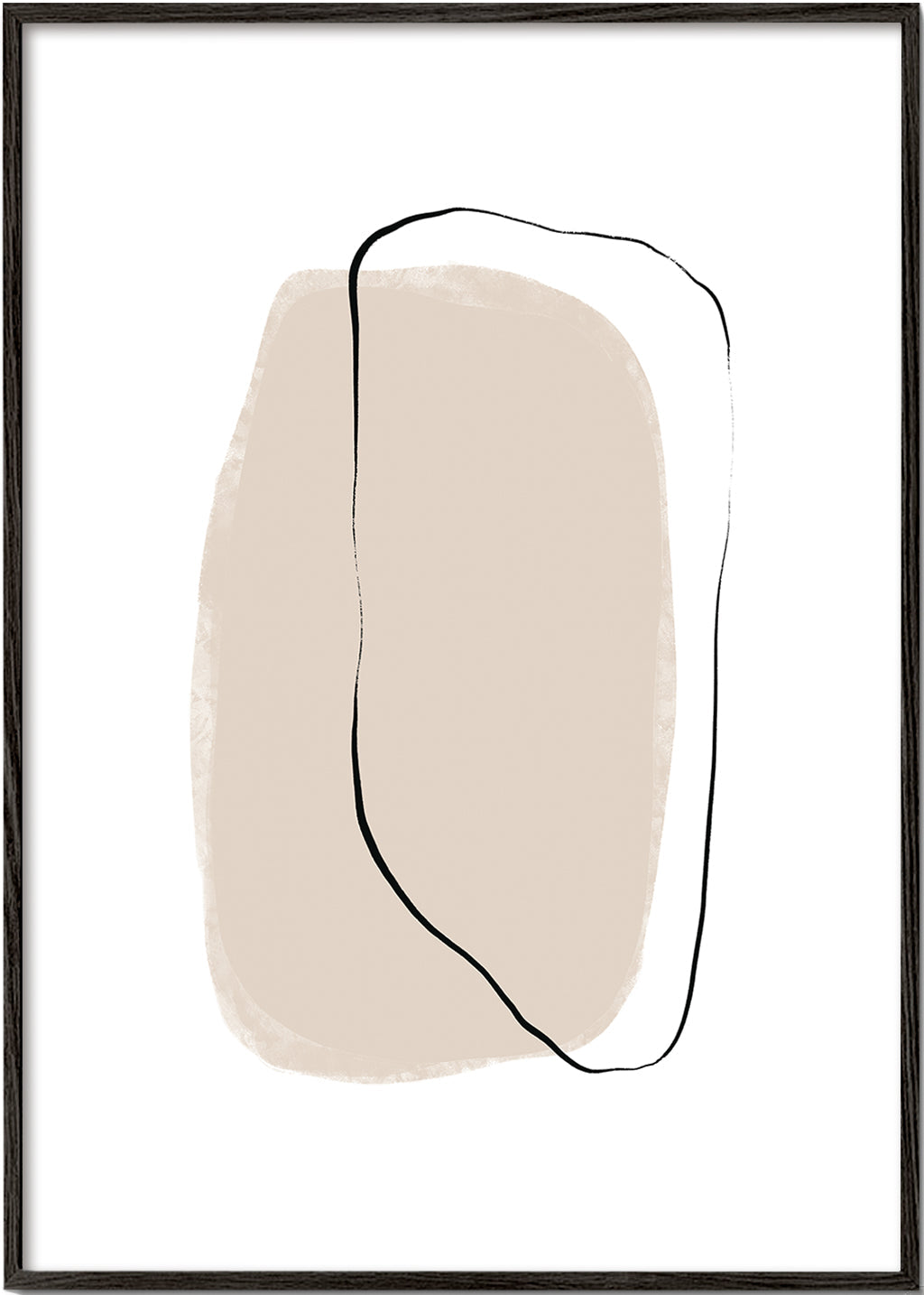 Minimalistisk beige linjekonst