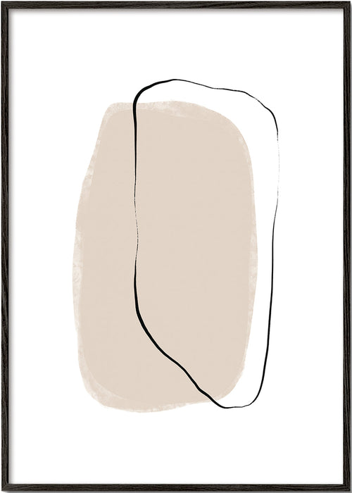 Minimalistisk beige linjekonst