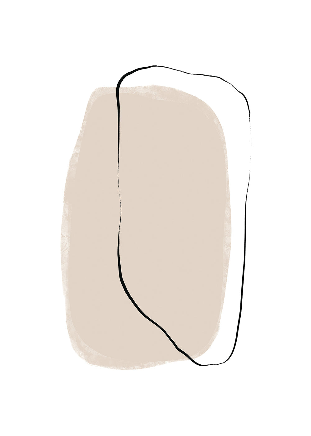 Minimalistisk beige linjekonst