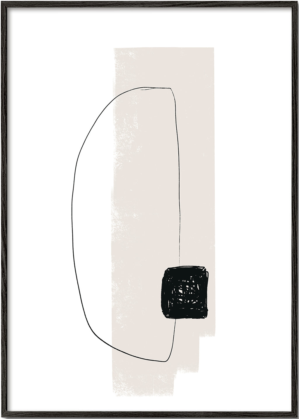 Minimalistisk konst med organisk linje