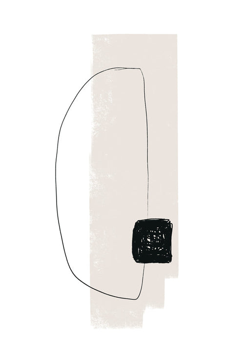 Minimalistisk konst med organisk linje
