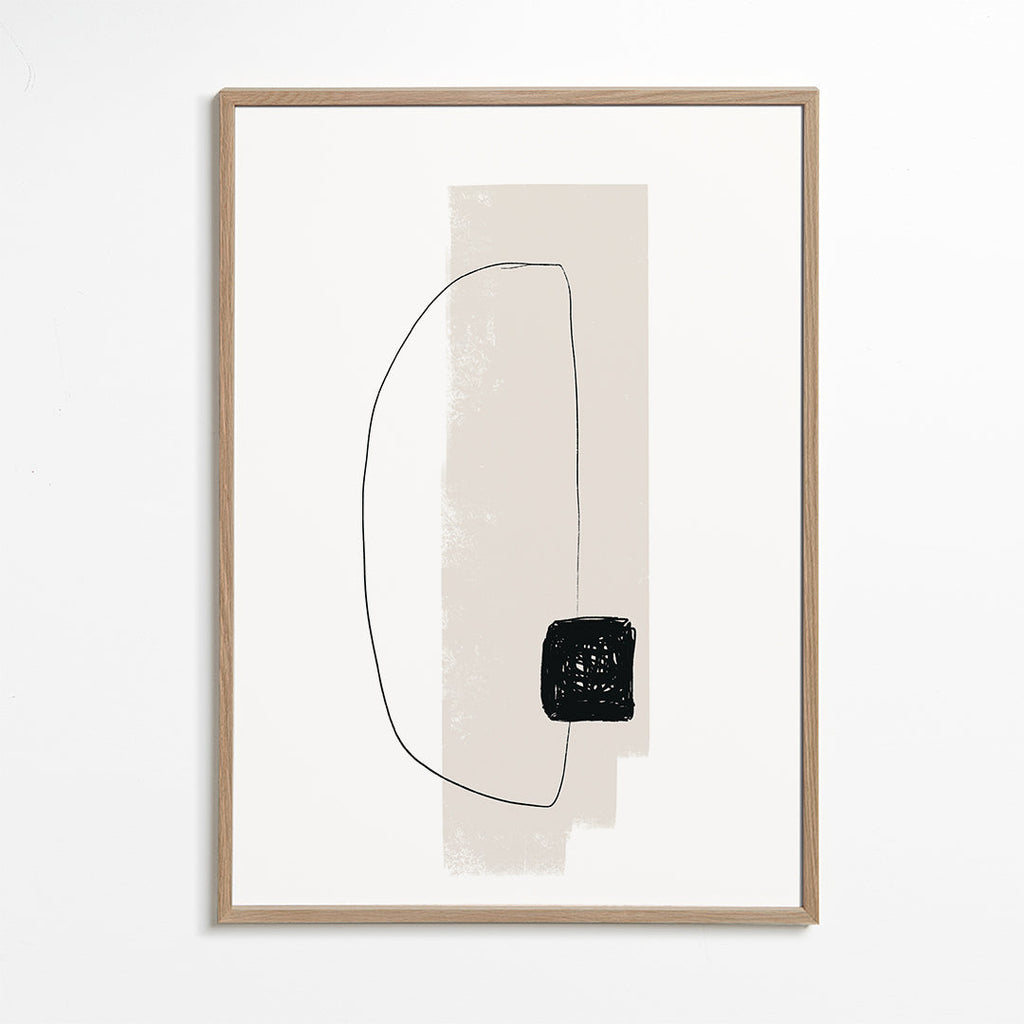 Minimalistisk konst med organisk linje