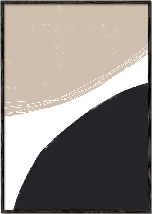 Minimalistisk konst med organiska beige former