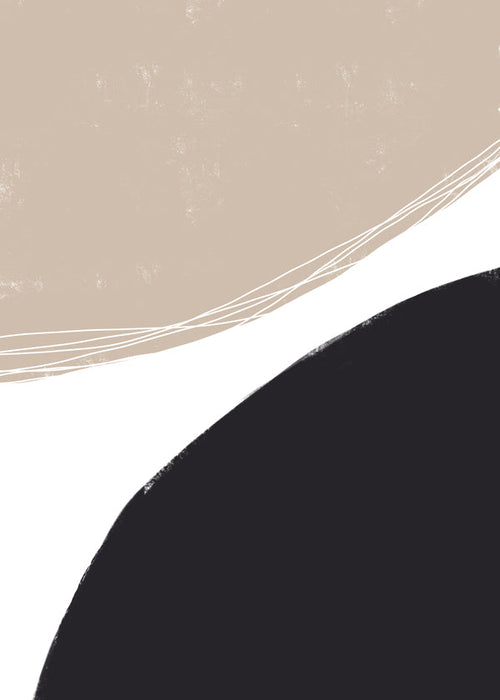 Minimalistisk konst med organiska beige former