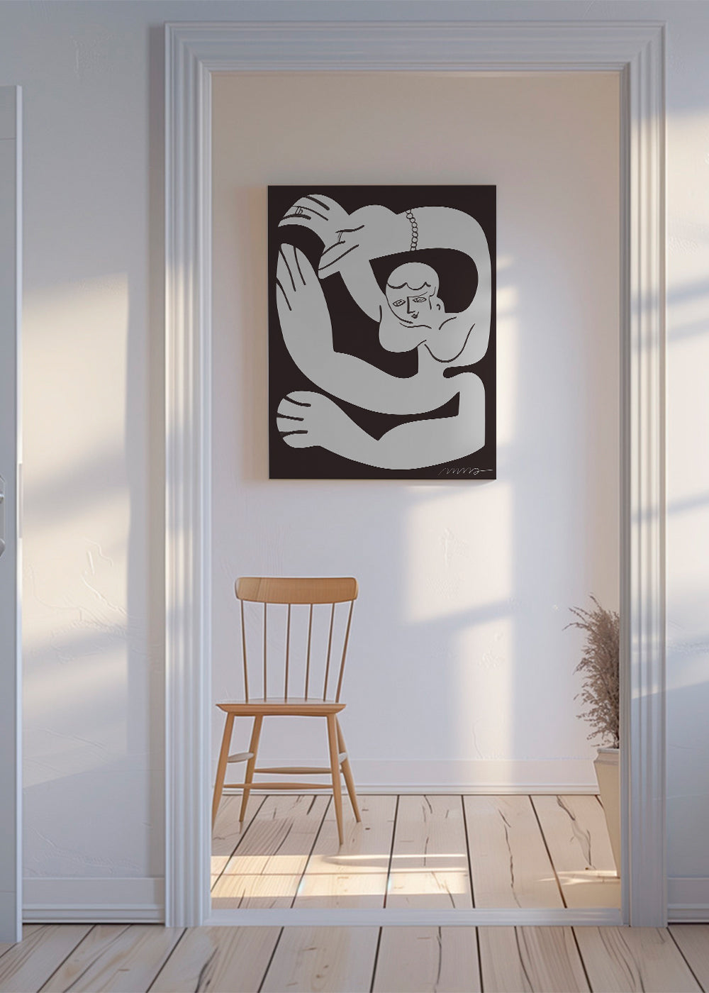 Abstrakt konst med flytande figur