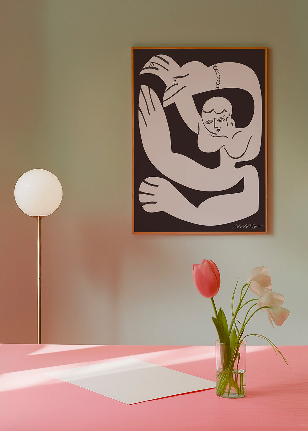 Abstrakt konst med flytande figur