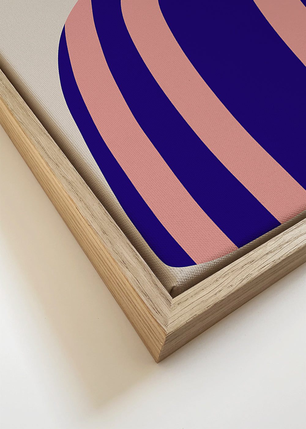 Botanisk poster med organiska rosa och blå former