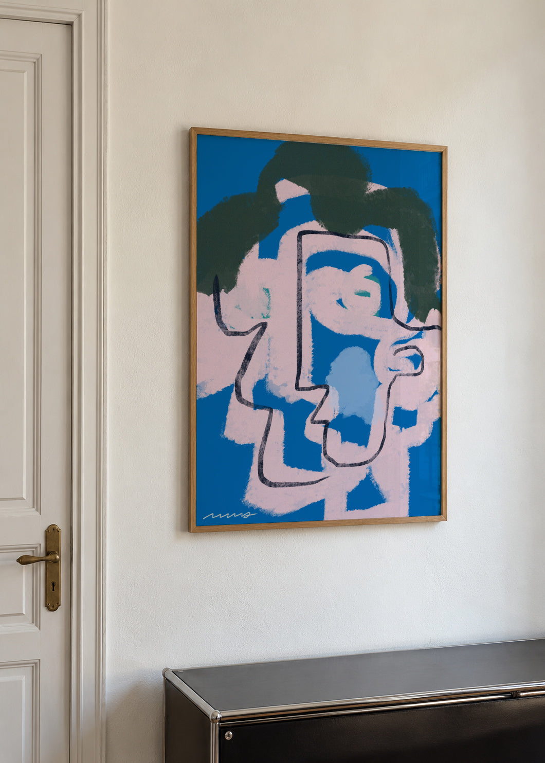 Corrupted portrait 02 - Framed poster in an interior