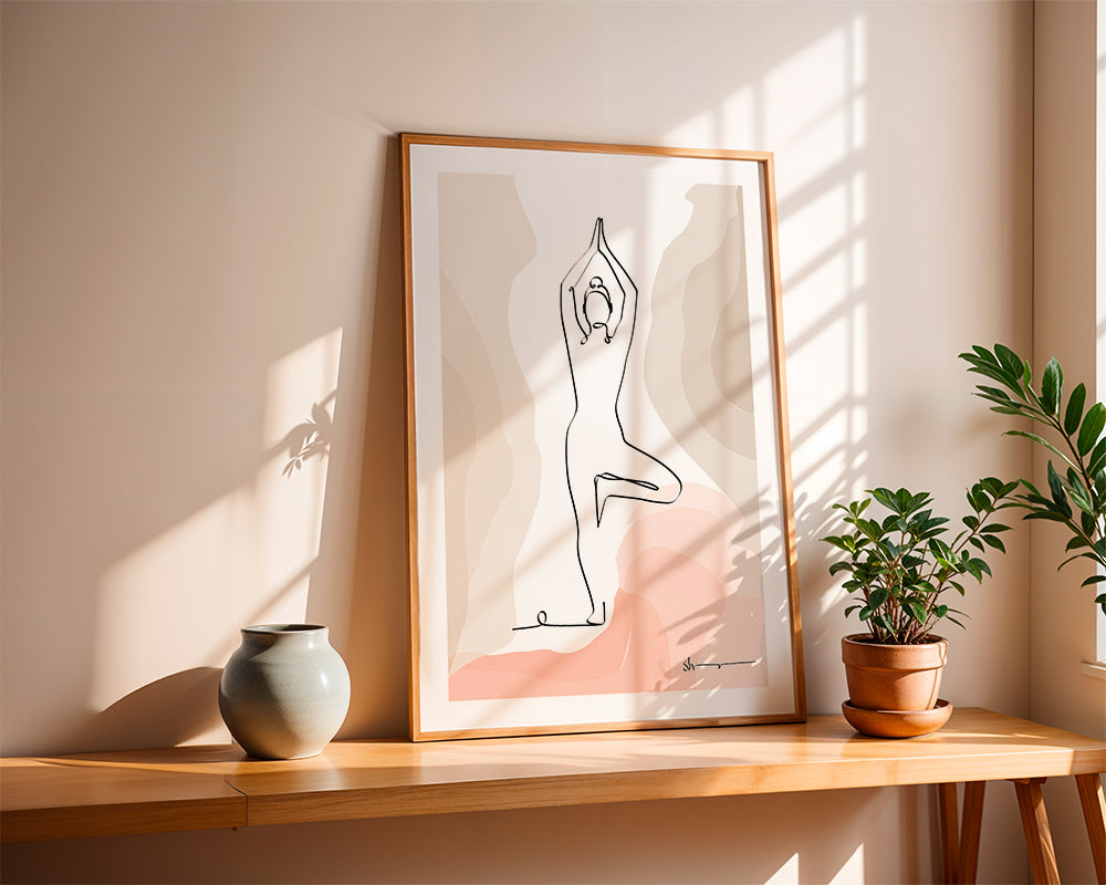 Avslappnande design: siluett i trädställning