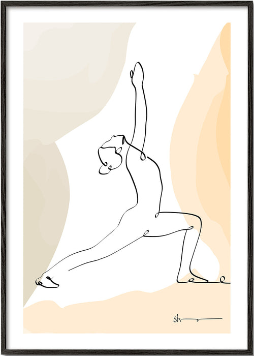 Avslappnande linjedesign: krigarens position