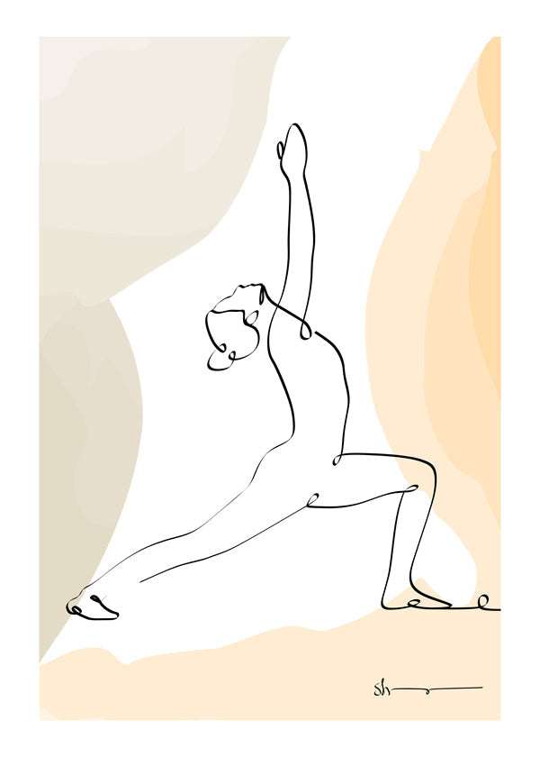 Avslappnande linjedesign: krigarens position