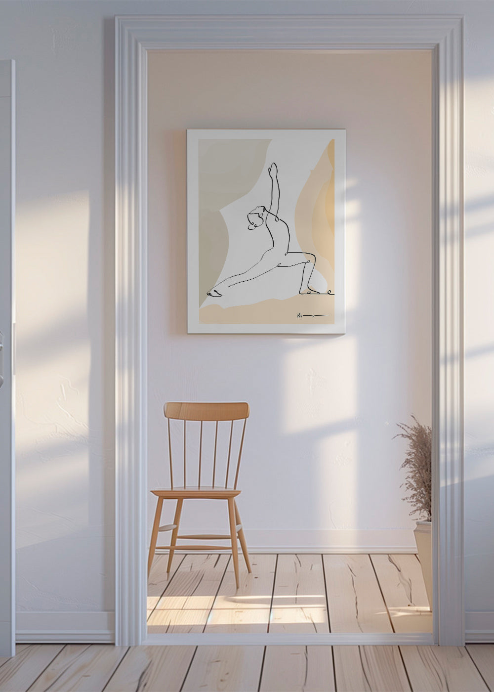 Avslappnande linjedesign: krigarens position