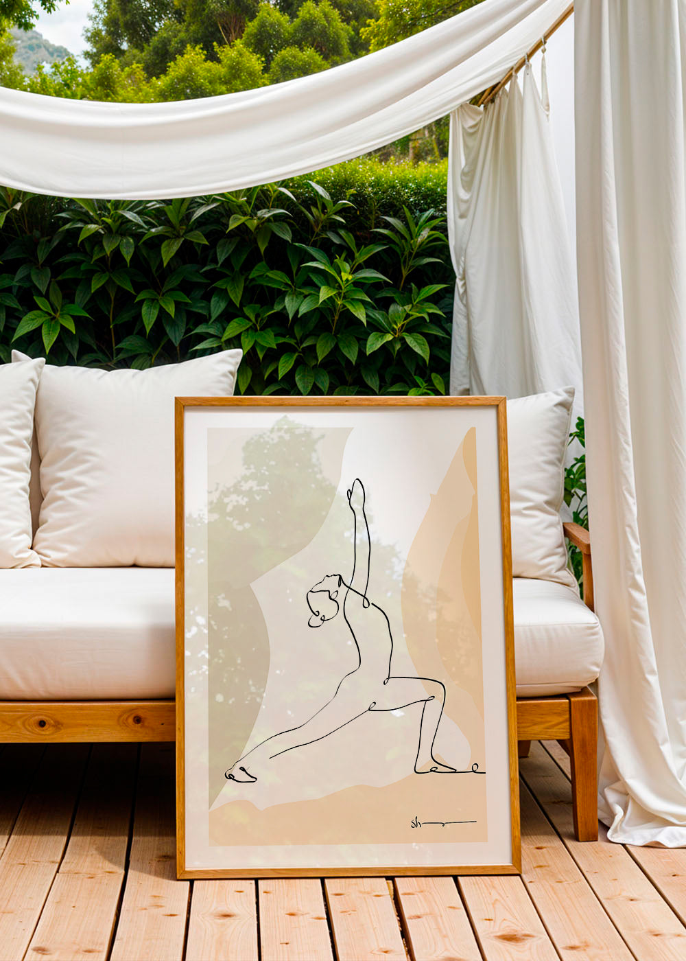 Avslappnande linjedesign: krigarens position