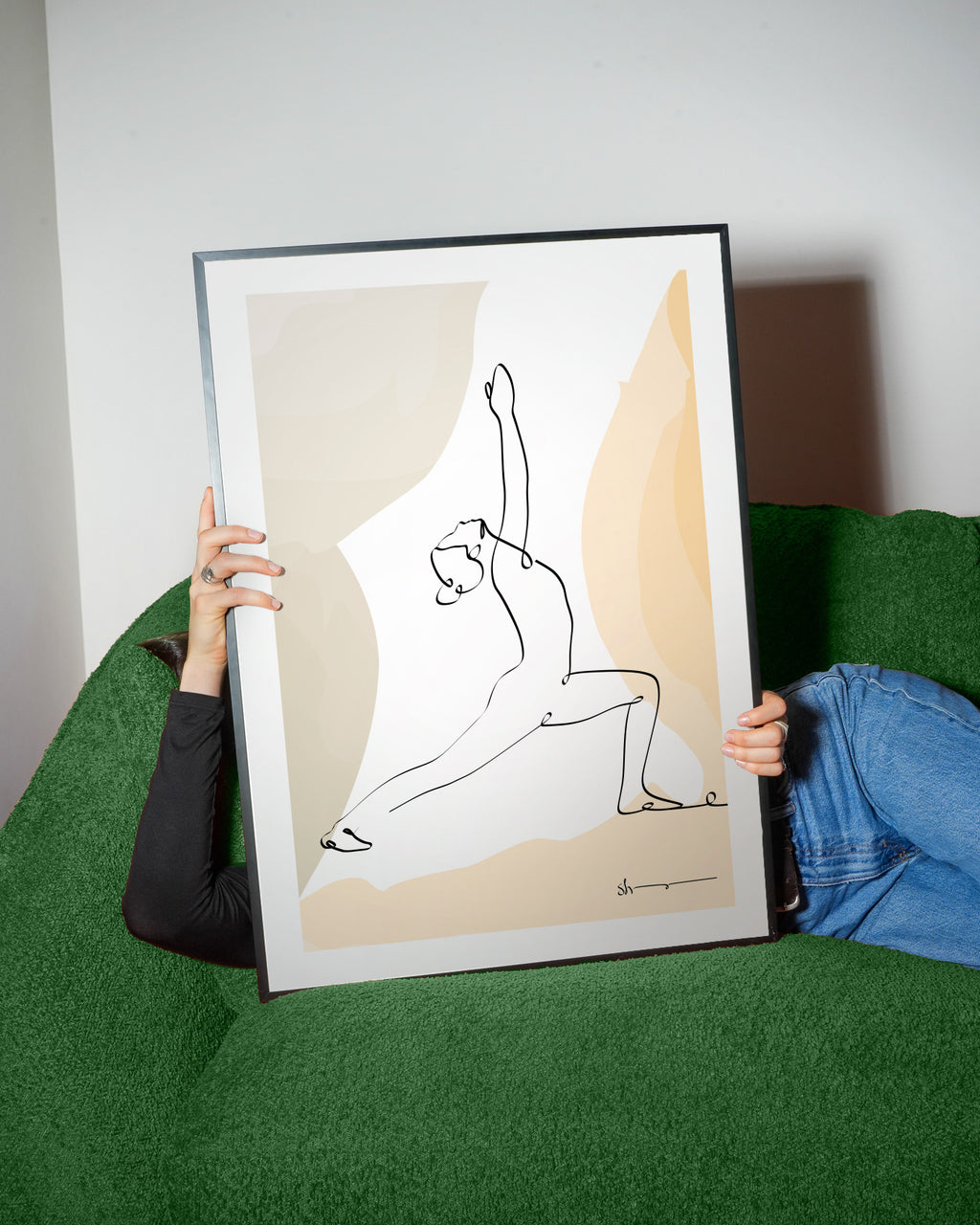 Warrior Pose - Virabhadrasana - Framed poster detail