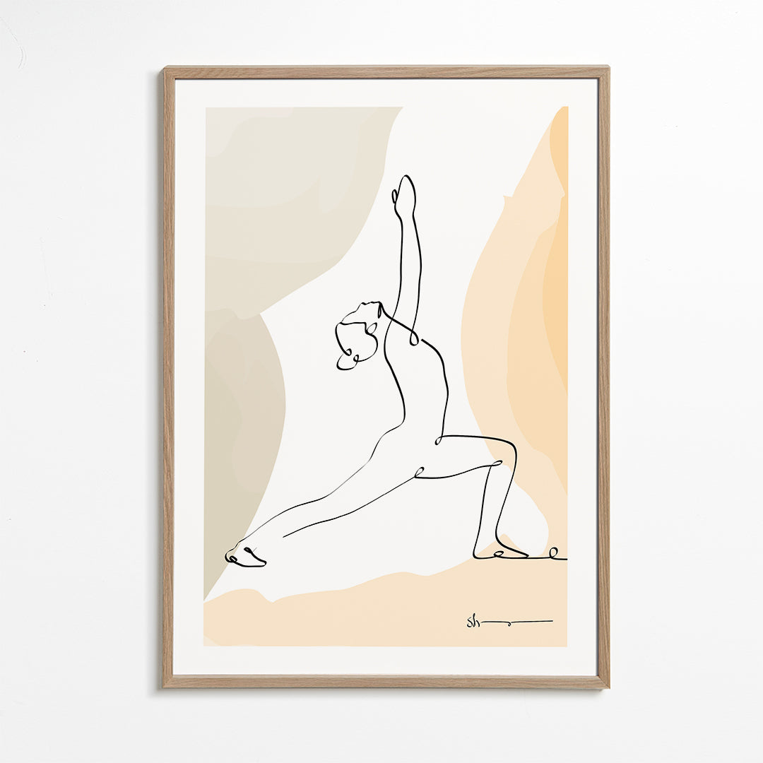 Avslappnande linjedesign: krigarens position