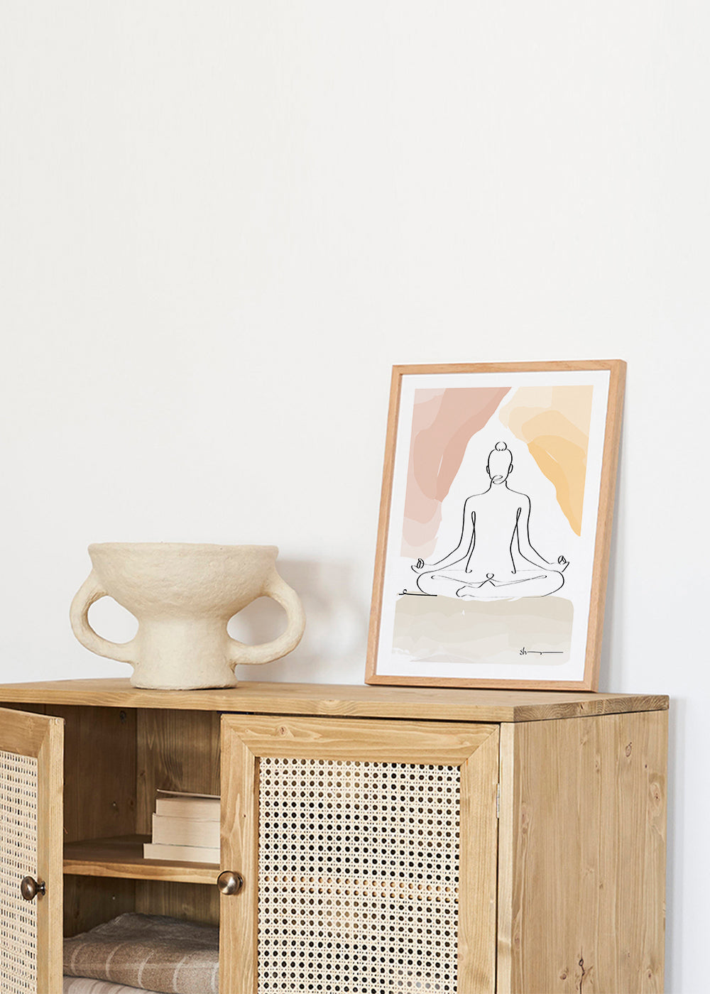 Avslappnat linjedesign: mediterande figur