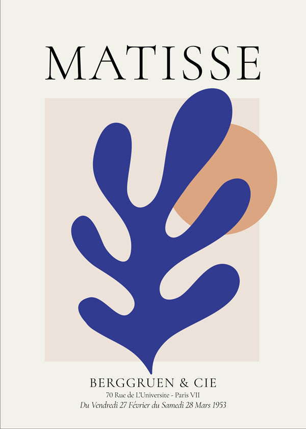 Illustration Matisse blått blad