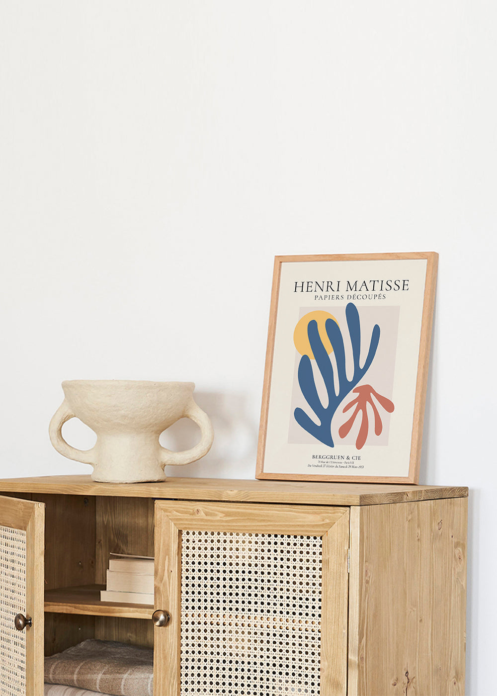 Botanisk print Matisse: utskurna blå och korall