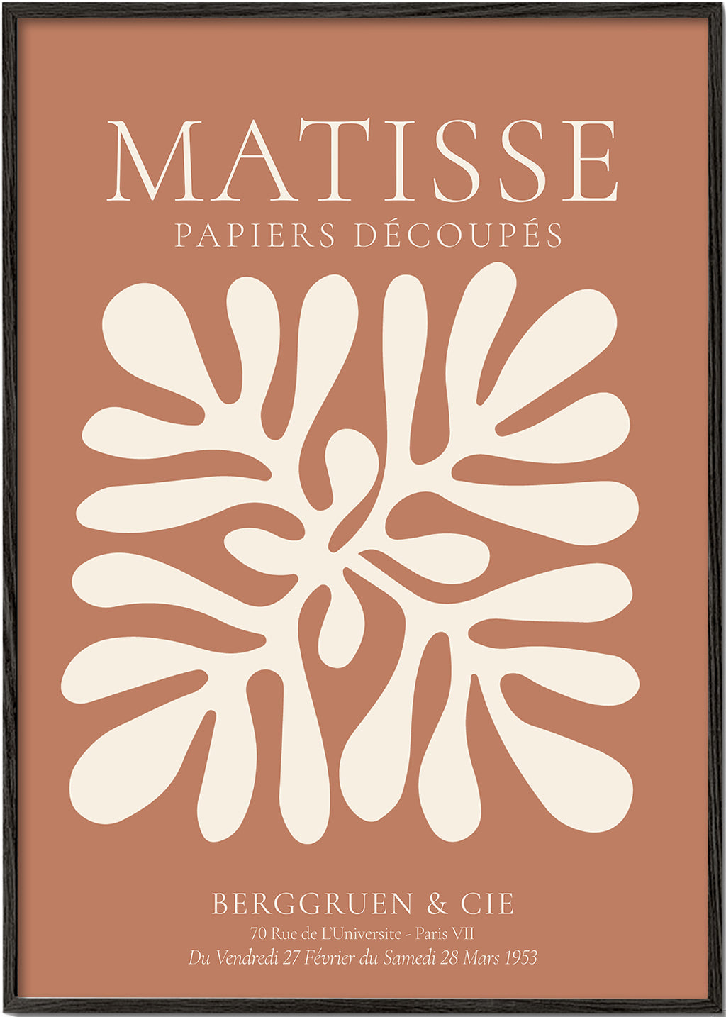 Botanisk poster Matisse: organiska utskärningar på terrakotta