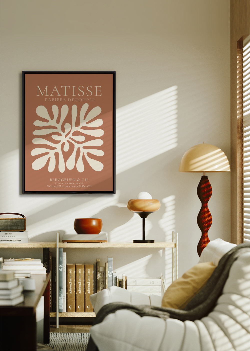 Botanisk poster Matisse: organiska utskärningar på terrakotta