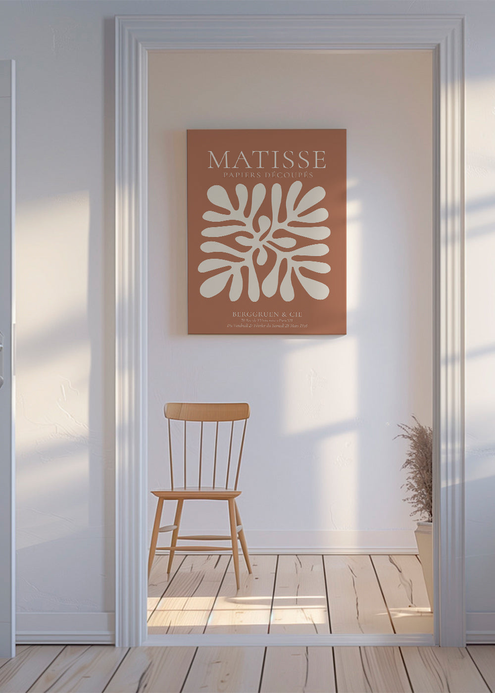 Botanisk poster Matisse: organiska utskärningar på terrakotta