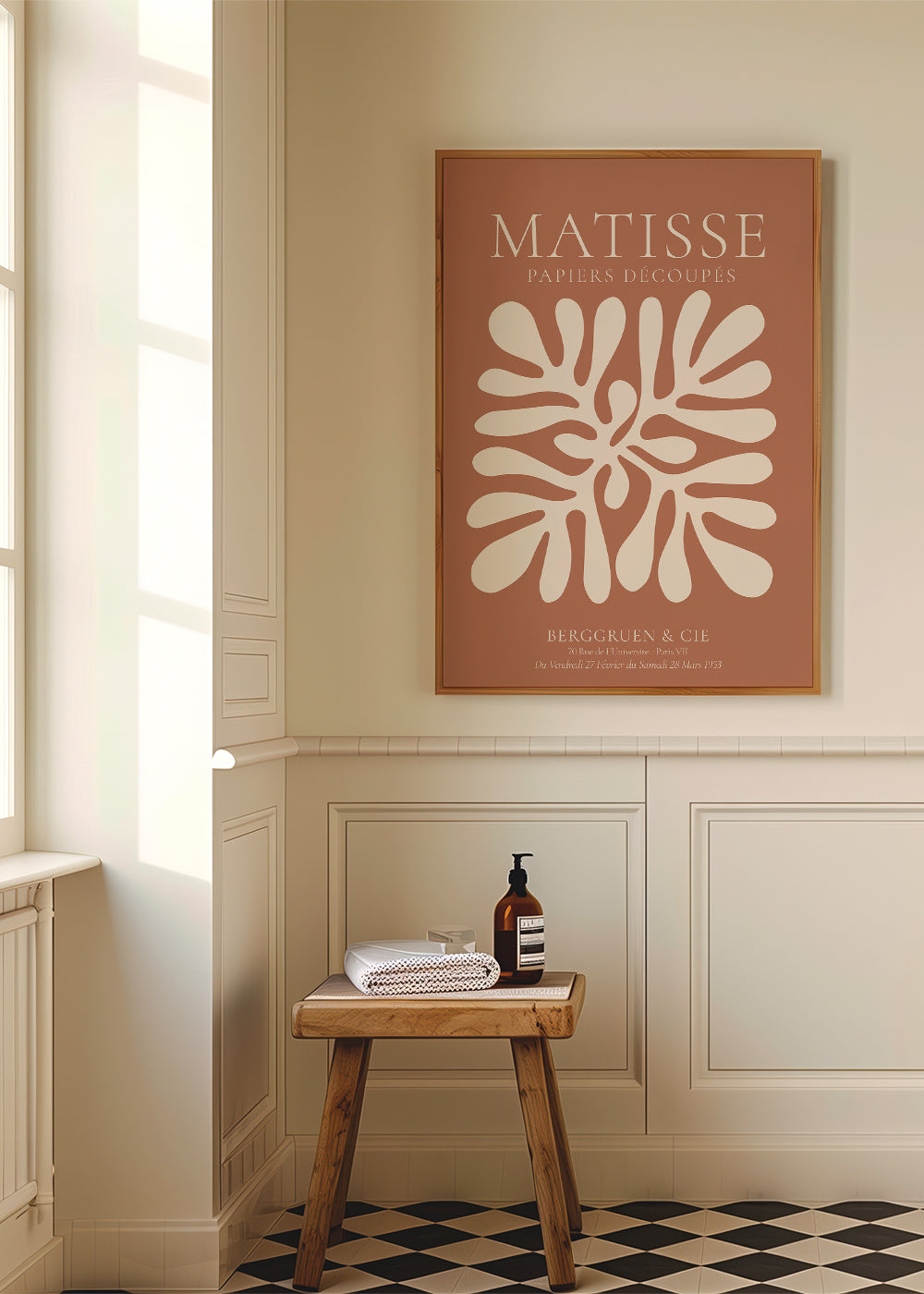 Botanisk poster Matisse: organiska utskärningar på terrakotta