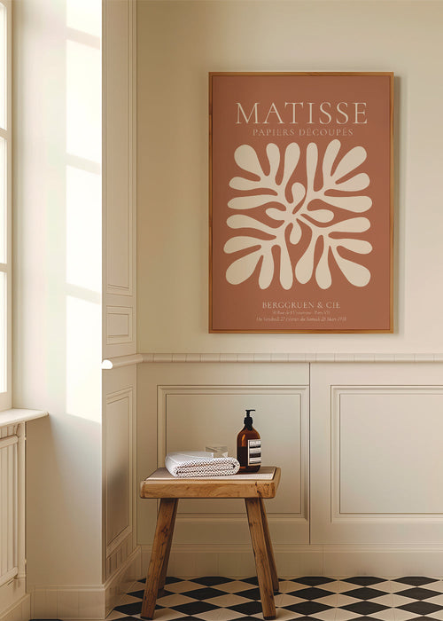 Botanisk poster Matisse: organiska utskärningar på terrakotta