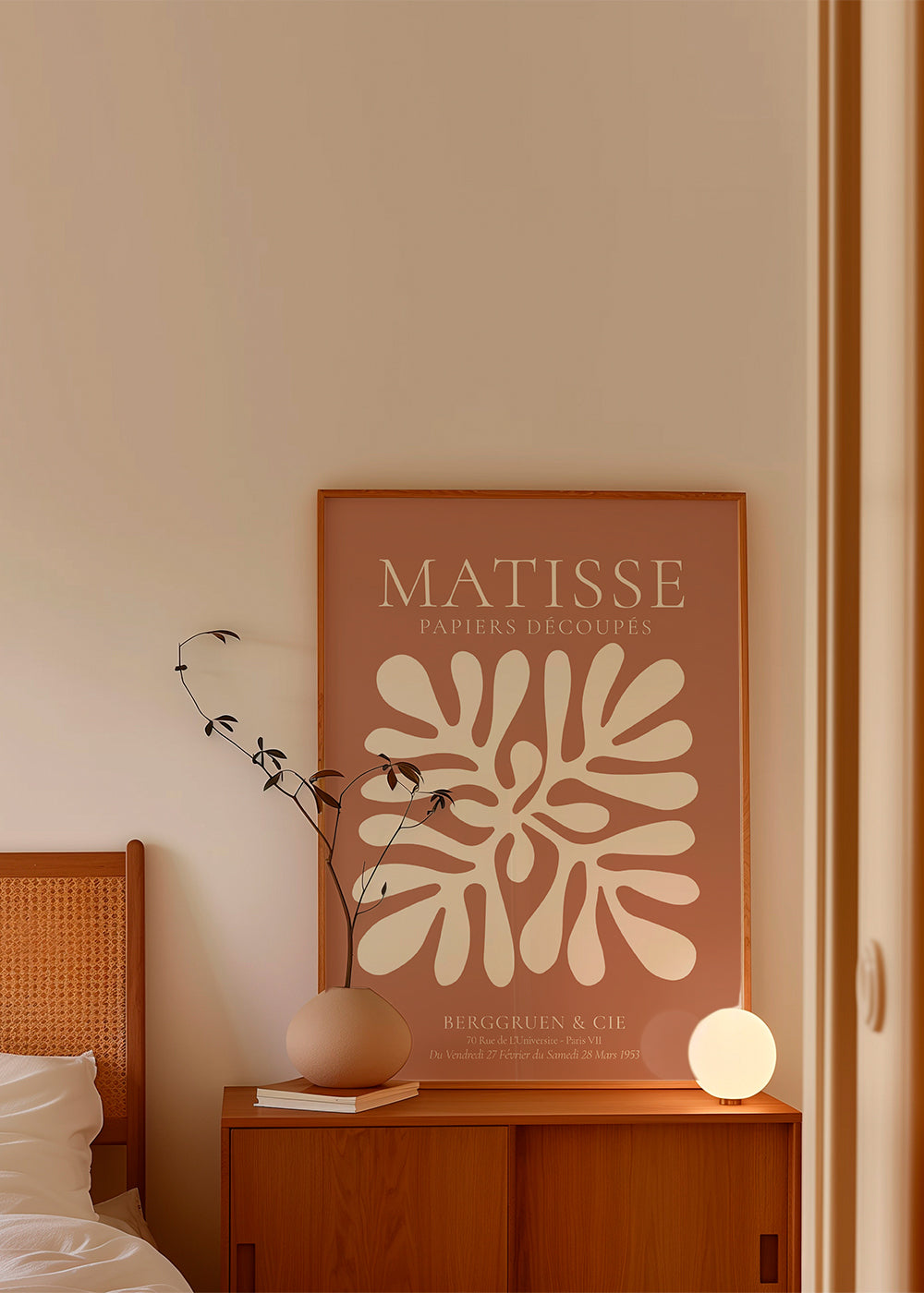 Botanisk poster Matisse: organiska utskärningar på terrakotta