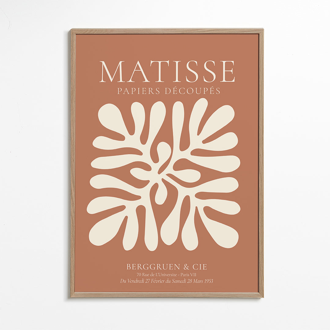 Botanisk poster Matisse: organiska utskärningar på terrakotta