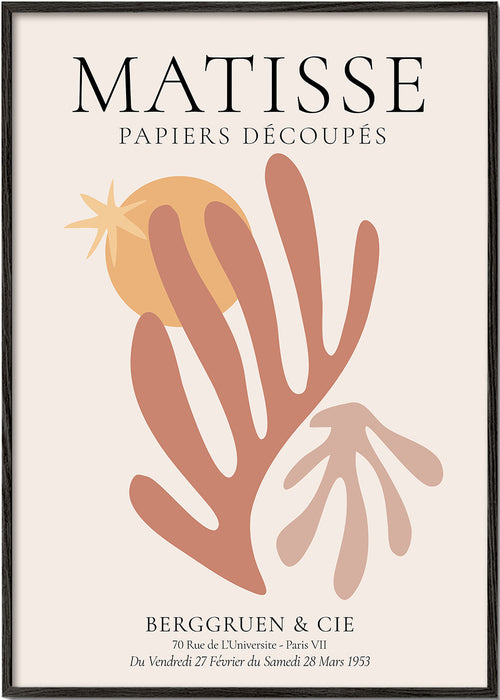 Botanisk poster Matisse utskurna varma toner