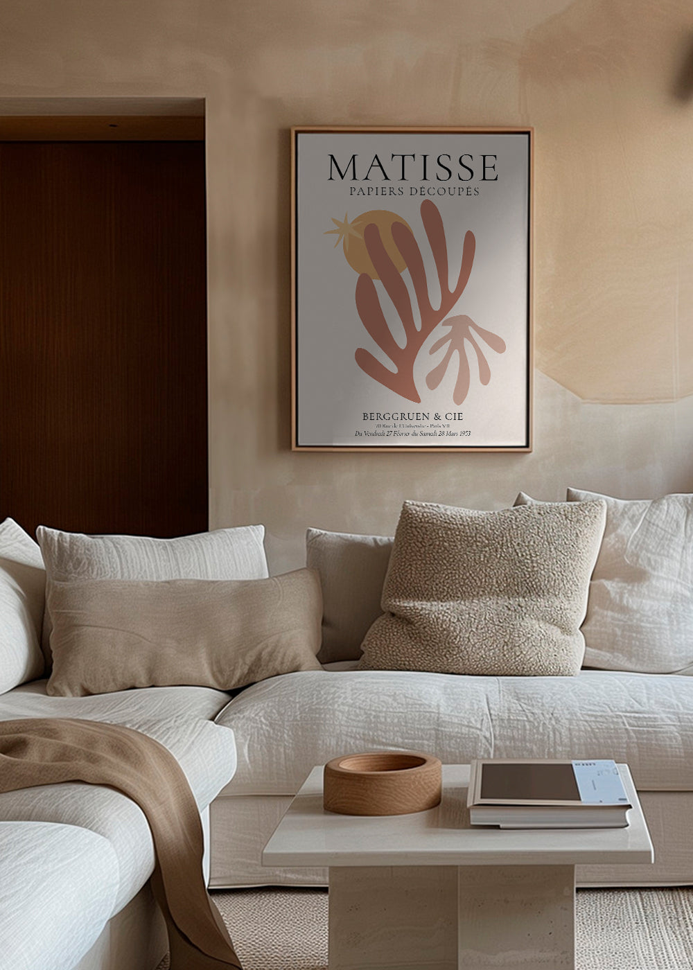 Botanisk poster Matisse utskurna varma toner