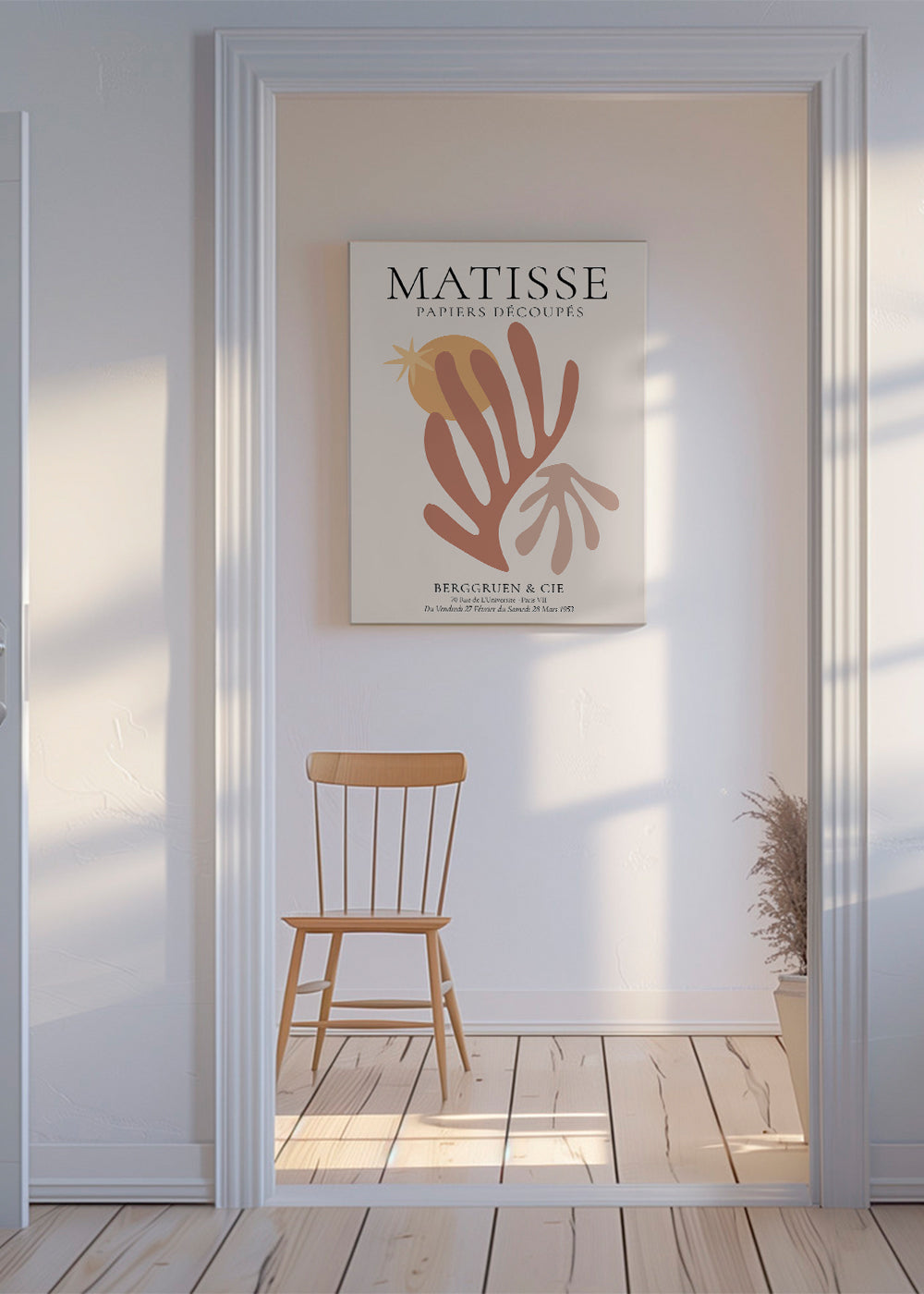 Botanisk poster Matisse utskurna varma toner
