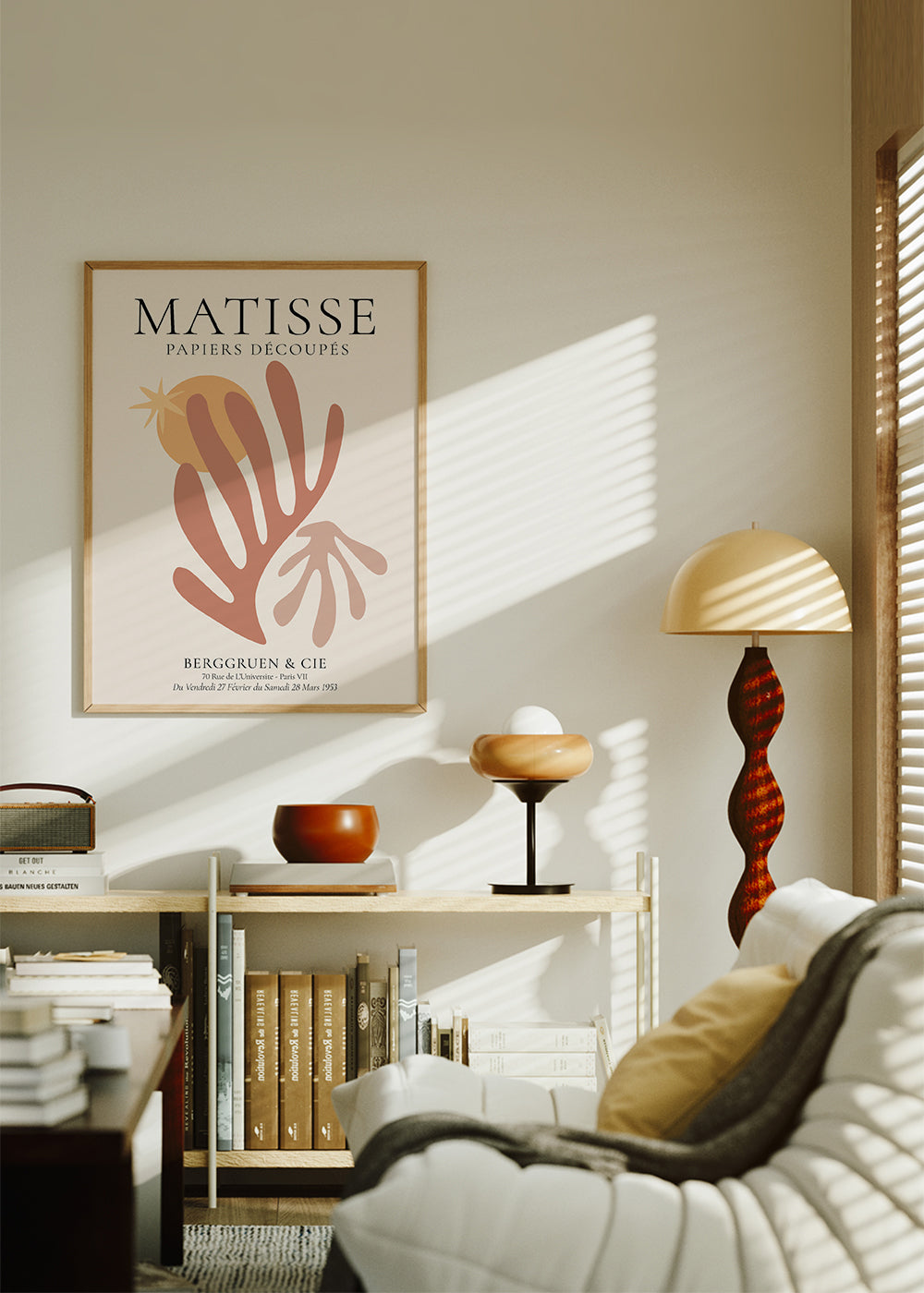 Botanisk poster Matisse utskurna varma toner