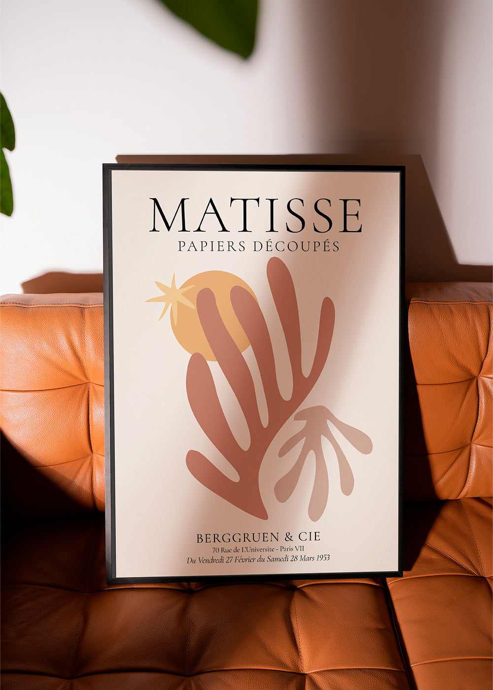 Botanisk poster Matisse utskurna varma toner
