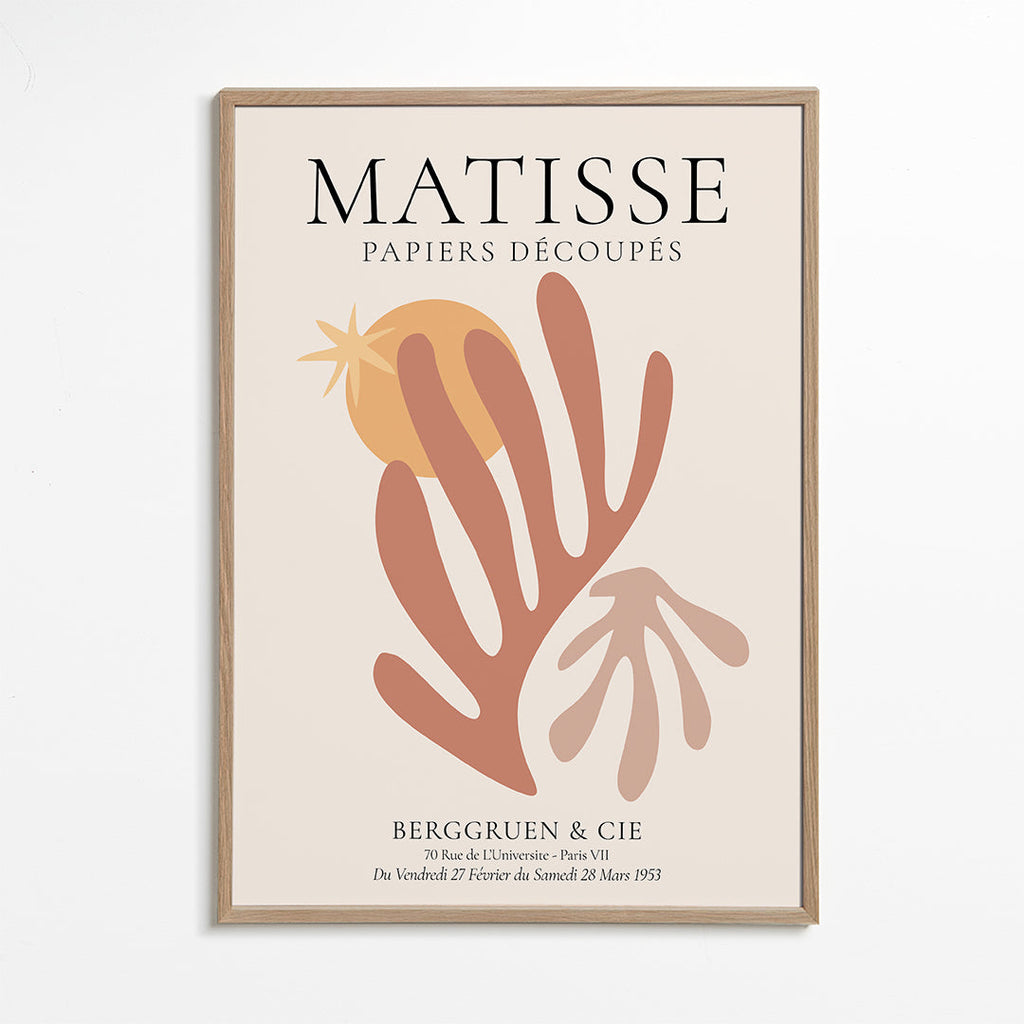 Botanisk poster Matisse utskurna varma toner