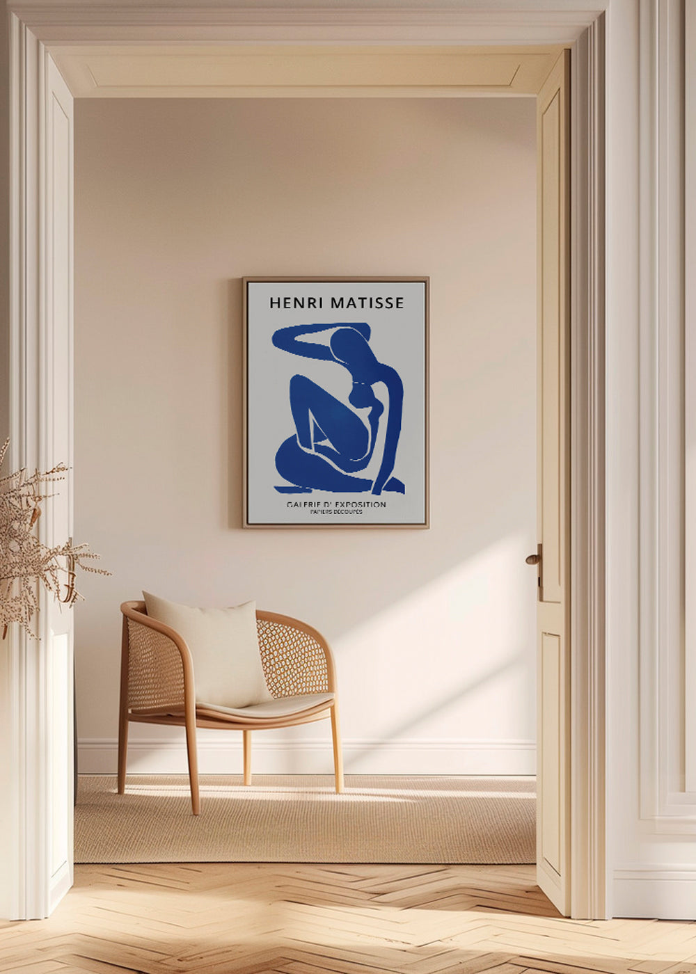 Illustration av blå kvinnlig figur utskuren