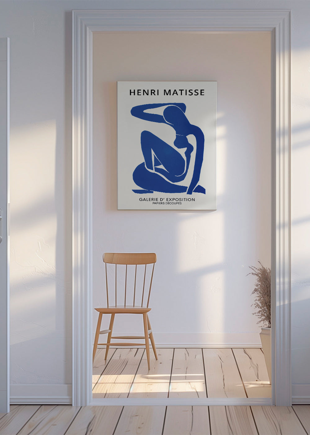 Illustration av blå kvinnlig figur utskuren