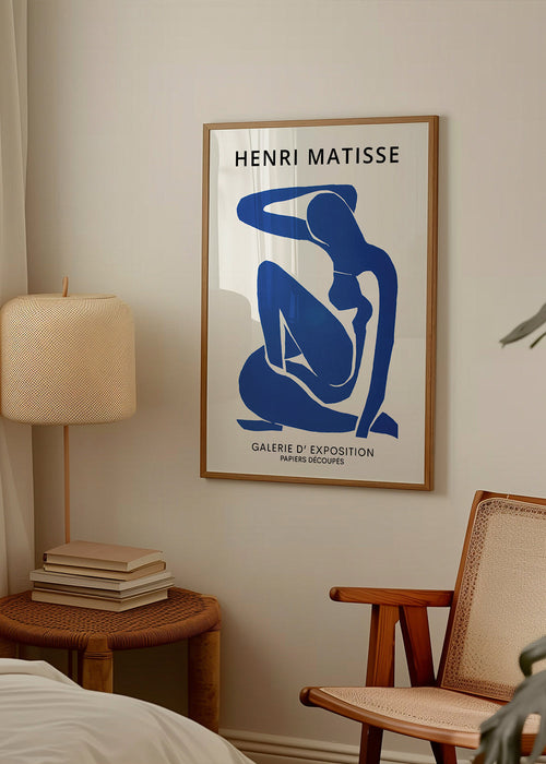 Illustration av blå kvinnlig figur utskuren