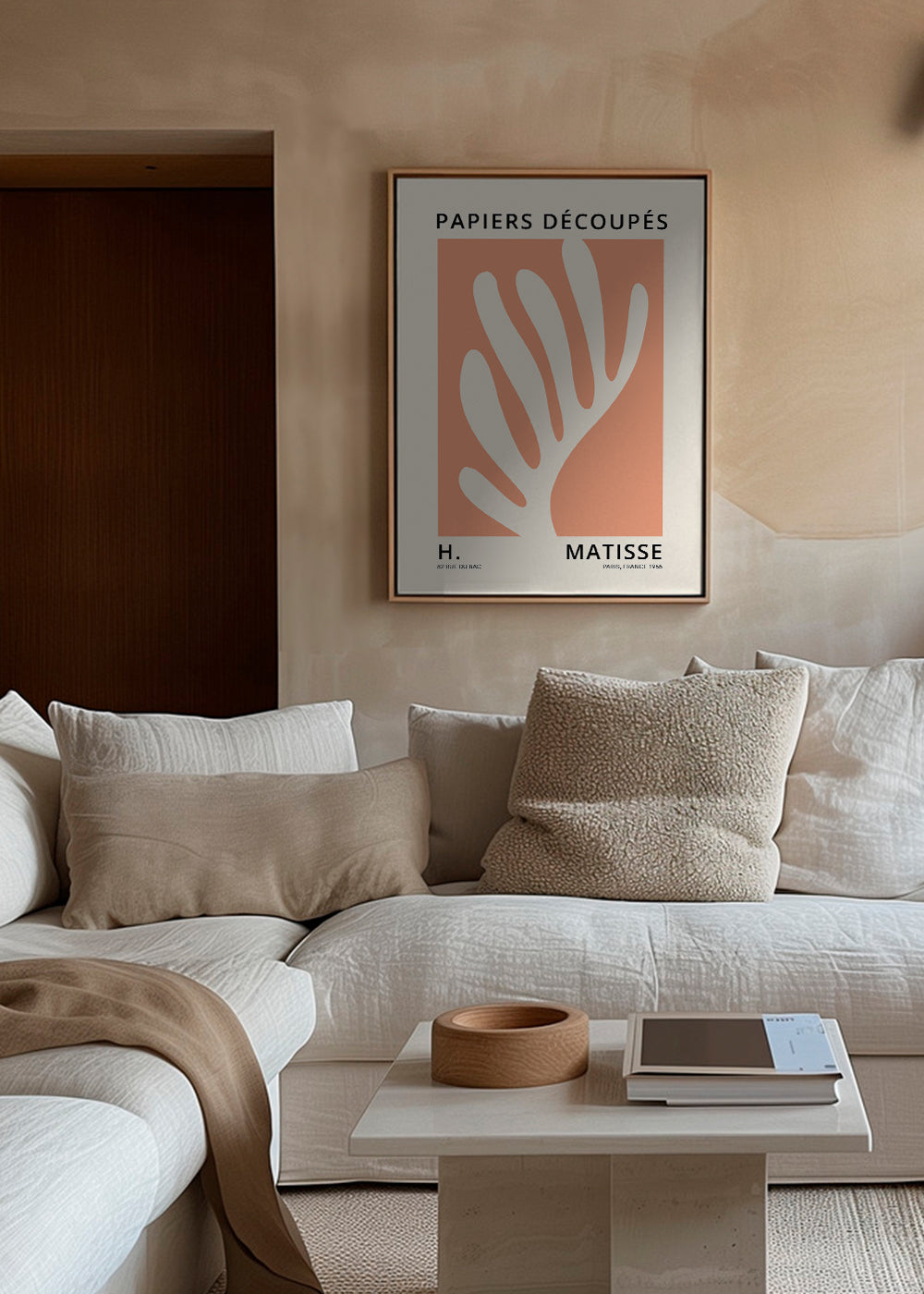 Botanisk tryck Matisse papper utskuret orange