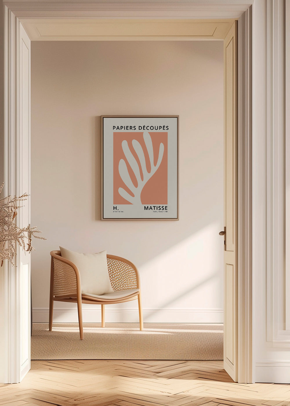 Botanisk tryck Matisse papper utskuret orange